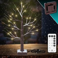 KESSER® Lichterbaum Birkenbaum 60cm LED Mit Fernbedienung Timer 8 Modi  Lichterzweige für Innen Warmweiß LEDs