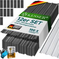 KESSER® 12 x Profilblech Trapezblech 129cm x 45cm = 7 m² -Dachblech für Gerätehaus Dachplatten Verzinkter Stahl 0 25mm inkl. Montagehandschuhe Anthrazit