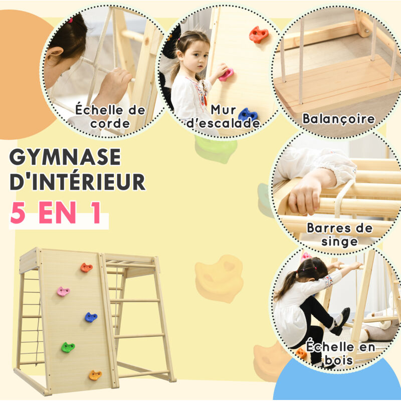 LEADZM 7 En 1 Ensemble D'escalade Pliable Avec Balançoire Réglable Et