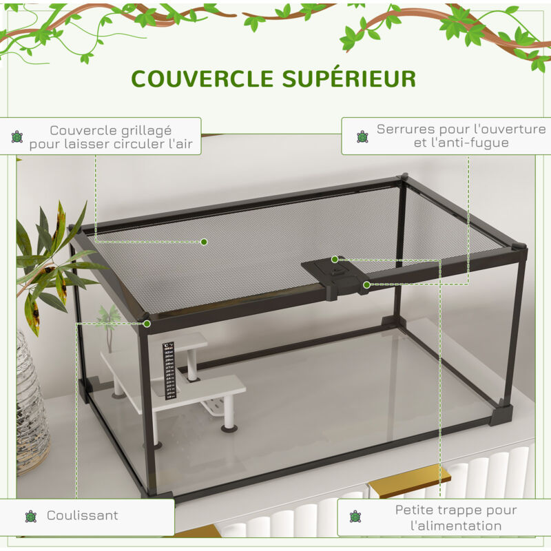 2 Terrariums Plastique Transparent – Avec Couvercle Respirant Pour Reptiles, Tortues, Crevettes | Cage Portable 21x15x12 Cm