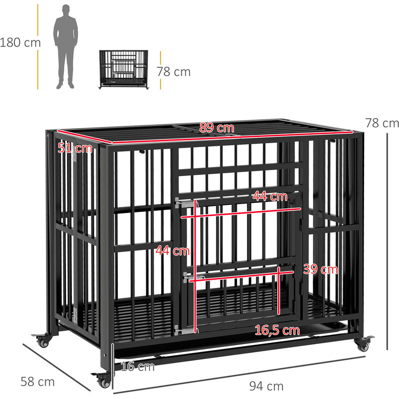 MaxxPet Cage pour Chien 56x81x64 cm - Caisse De Transport pour Chien  Pliable - 1 Porte - Cage Chien