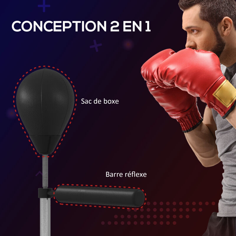 Balles Boxe Entraînement Sac De Frappe Autoportant Punching Ball - Base Ventouse Réglable Boxe Fitness Adulte Enfant équipement Sport Maison