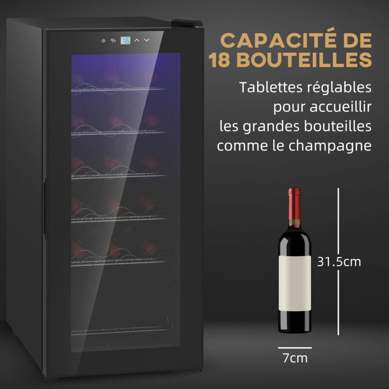 HOMCOM Étagère à Vin 54 Bouteilles - Rack Horizontal 9 Niveaux, Métal Noir Anticorrosion