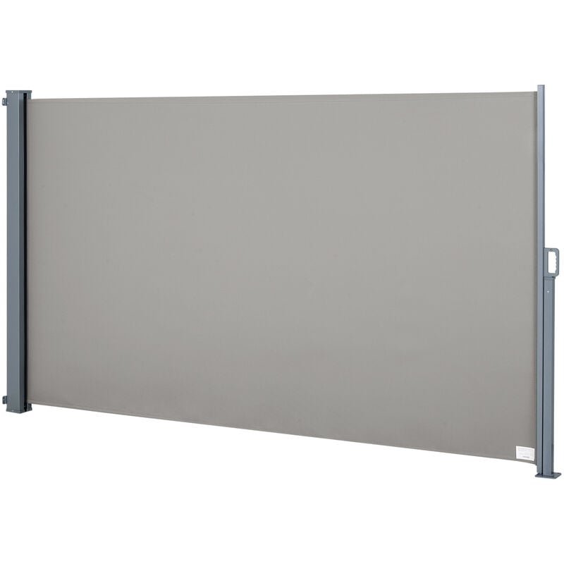 Auvent store latéral brise-vue paravent rétractable double gris 200 x 600  cm - Distriartisan