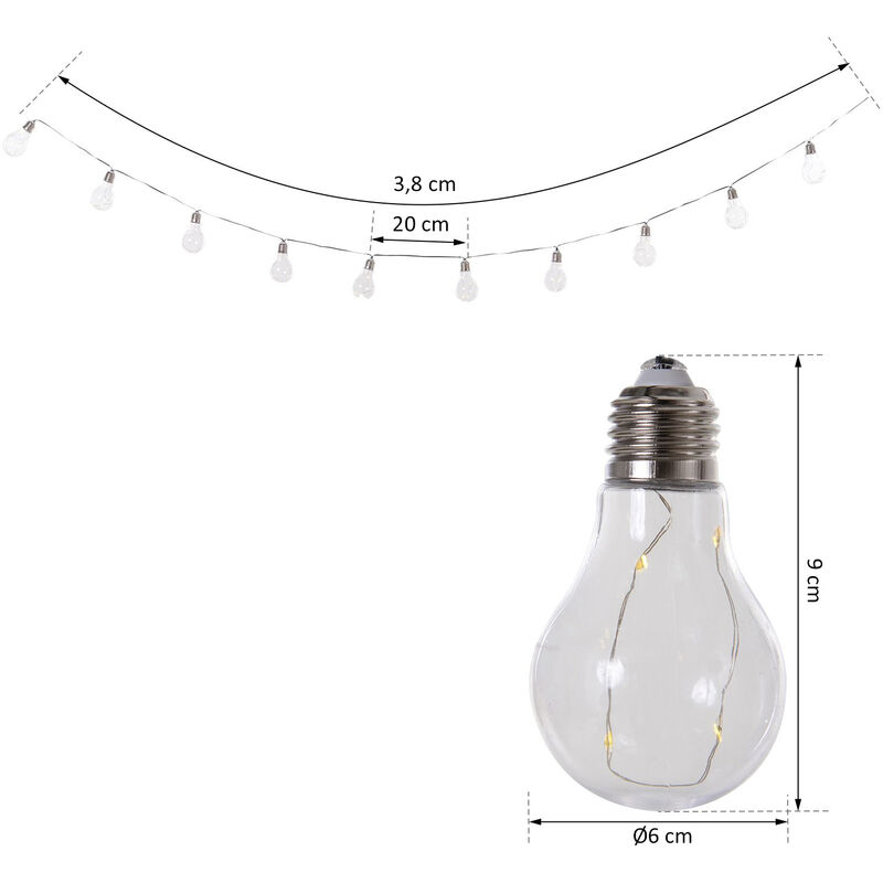 6pcs G40 Ampoules de remplacement LED, E12 Base à vis Ampoules Led  incassables Globe pour corde solaire