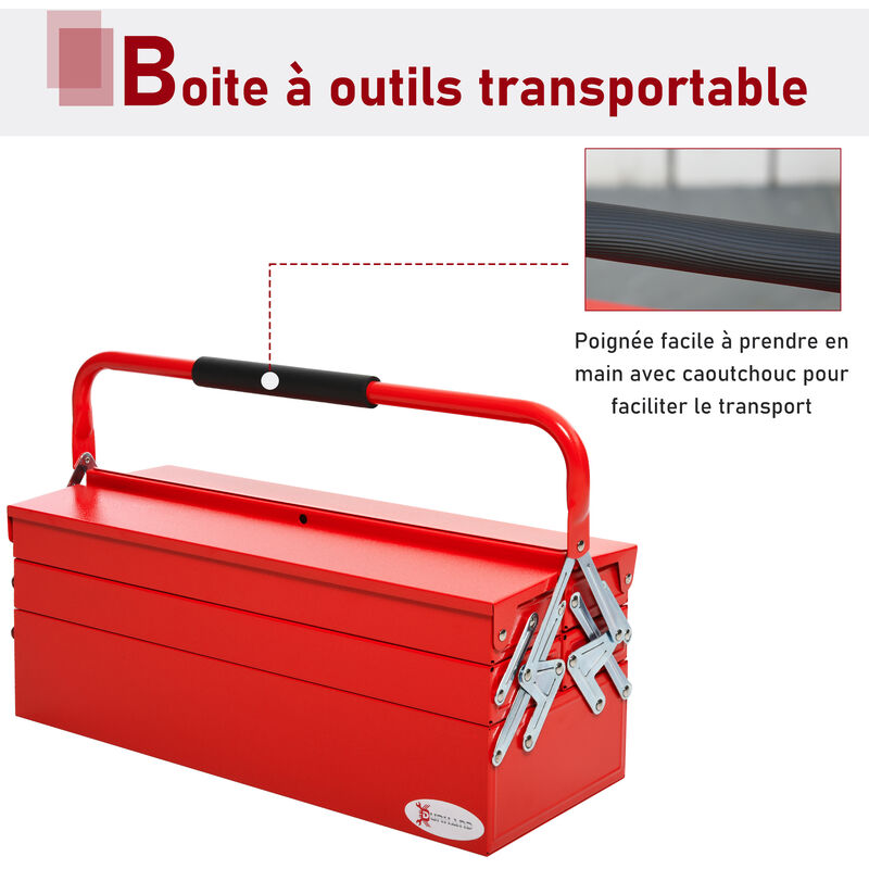 Boite A Outils Boîte à outils En plastique Petit matériau Organisateur avec  loquet et plateau amovible pour réparation de voitures électricien