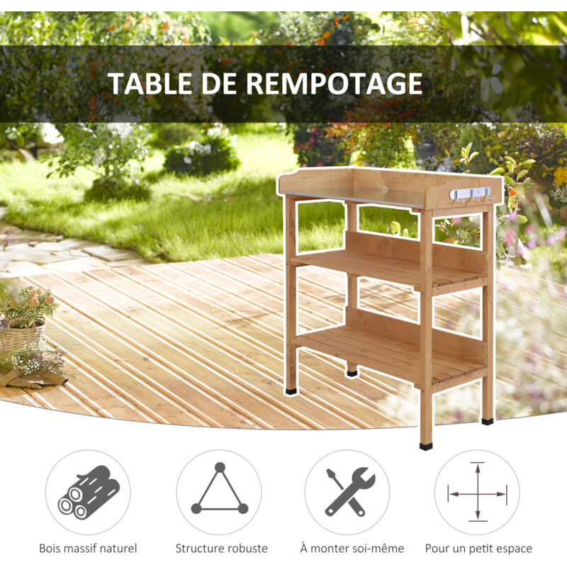 FQMYLTYN Table de Rempotage en Bois pour Jardin Tables de Travail - Étanche et Protection Solaire - Facile FQMYLTYN Table de Rempotage en Bois pour Jardin Tables de Travail - Étanche et Protection Solaire - Facile