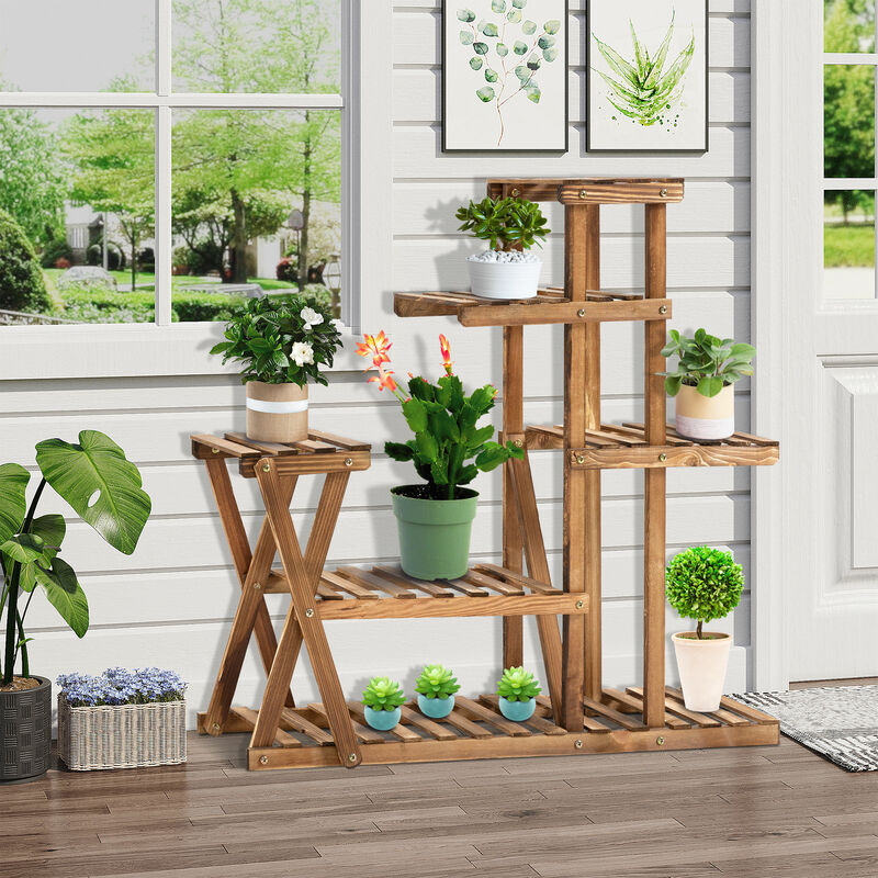 Support à Plantes 3 Niveaux En Bambou - Étagère Table Succulentes, Maison Bureau Balcon - 9