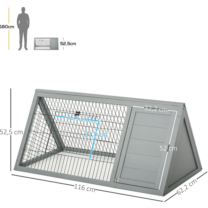 PawHut Maisonnette pour chats sur 2 étages en bois intérieur et extérieur  toit rabattable 51 x 51 x 81,3 cm blanc et gris