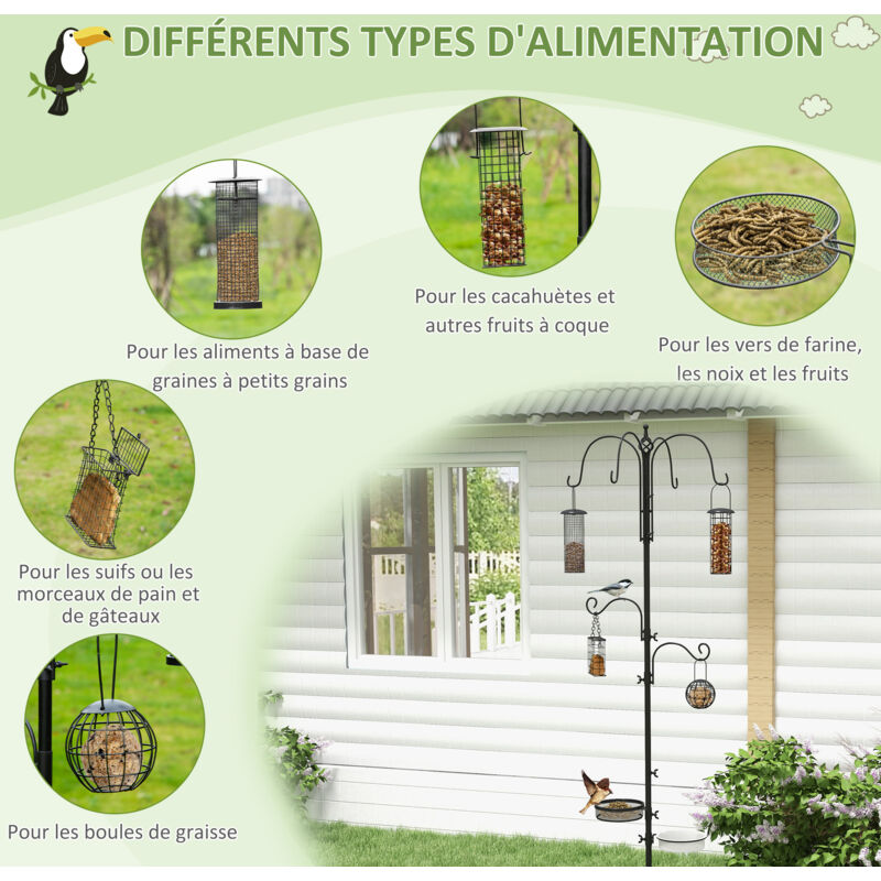 MIXXIDEA Kit de mangeoire à oiseaux – Mât de mangeoire à oiseaux de 238 cm avec base à 5 griffes MIXXIDEA Kit de mangeoire à oiseaux – Mât de mangeoire à oiseaux de 238 cm avec base à 5 griffes