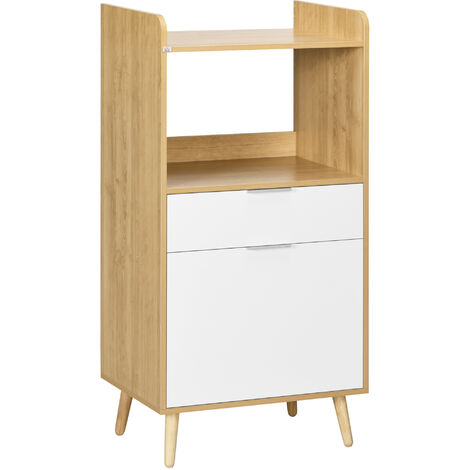 Sturdy White Open Bookcase Cabinet 80W x 23.5D x 118H cm Five Shelves and Two-Door Cabinet for Living Room