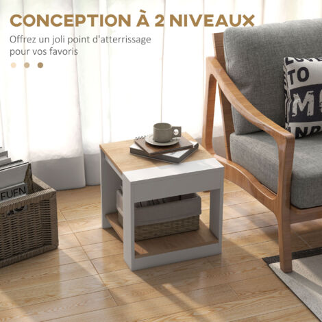 Set De 2 Tables D'appoint Ovales DUO Par Kokoon Design, Bois Naturel