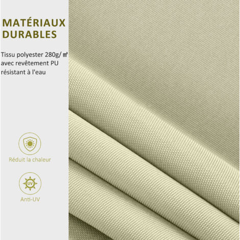 Store Banne Manuel Rétractable Outsunny - 2.5x2m - Aluminium Et Polyester - Inclinaison Réglable - Pour Terrasse, Magasin - 10