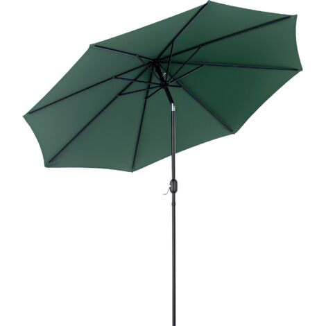 Outsunny – Parasol droit inclinable en métal 295 cm – Toile polyester 180g/m² – Hauteur 250 cm – Résistant UV et intempéries – Pour balcon et jardin