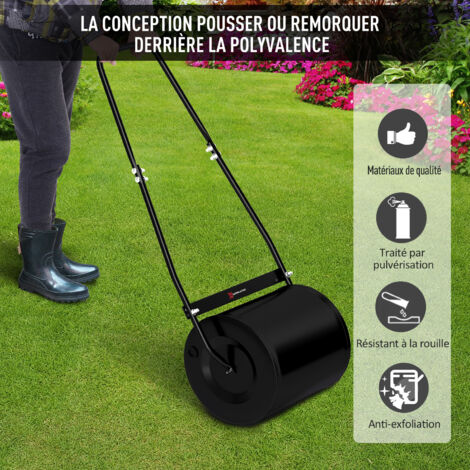 Rouleau à Gazon VEVOR 49L - Rouleau Jardin Remplissable Sable/Eau - Poignée Ergonomique Pour Pelouse Parfaite