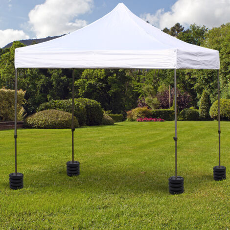 Poids Pour Tonnelle En Béton - Lot De 4 Plaques 220mm | Stabilisateur Tente De Jardin Et Parasol Extérieur