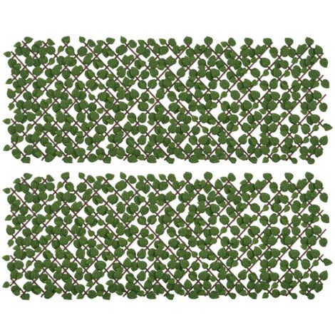 Outsunny – Lot de 2 haies artificielles feuilles de radis – Brise-vue canisse végétale réaliste 2L x 1H m – Résistante aux intempéries – Installation rapide (1/5)