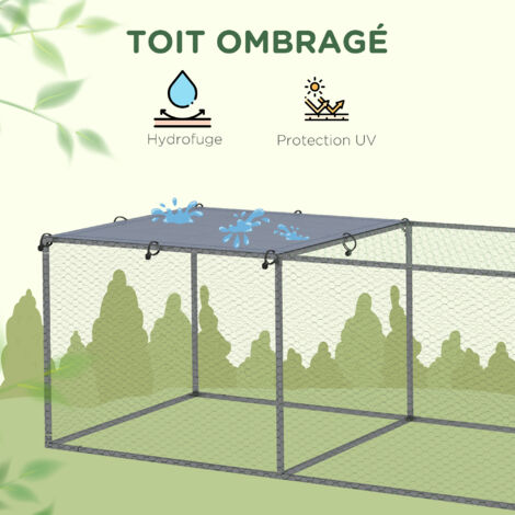 PawHut Enclos poulailler, Grand poulailler 5,1 m², enclos Poule avec Couverture imperméable et Anti-UV, Porte verouillable, Cage en Acier galvanisé, volière pour 5-8 Poules, 3 x 1,7 x 1,9m, argenté PawHut Enclos poulailler, Grand poulailler 5,1 m², enclos Poule avec Couverture imperméable et Anti-UV, Porte verouillable, Cage en Acier galvanisé, volière pour 5-8 Poules, 3 x 1,7 x 1,9m, argenté