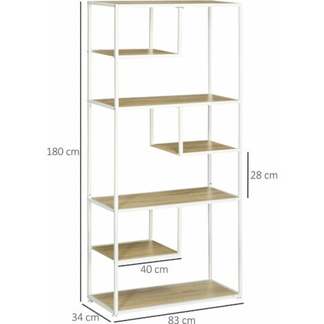 Bibliothèque style industriel Nicol L49cm Bois clair et Métal Noir