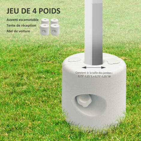 Outsunny Lot De 4 Poids De Lestage Circulaires Pour Tonnelle - 2,2 Kg Chacun - Diamètre 20 Cm
