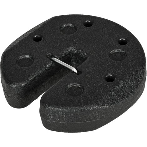 Lot de 4 poids de lestage pour tonnelle barnum tente dim. Ø 22 x 5,5H cm HDPE noir