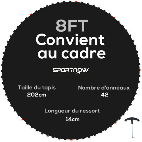 SPORTNOW - Tapis de rechange pour trampoline - PP - 202x202cm - Noir