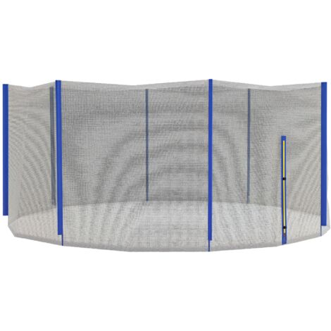Filet de protection pour trampoline Ø 426 cm – Hauteur 180 cm – 8 poteaux – Matériau polyéthylène résistant aux intempéries