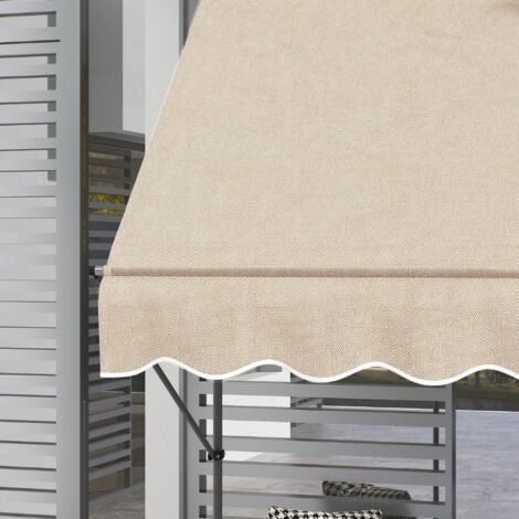 Store banne autoportant manuel rétractable 1,5L x 1,2l x 2,1-3H m inclinaison réglable métal alu polyester sable