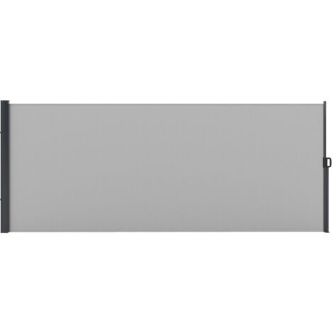 Store latéral brise-vue paravent rétractable de jardin dim. 4L x 1,60H m alu. polyester haute densité 180 g/m² gris