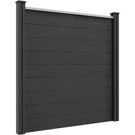 Clôture de jardin brise vue occultant modulable WPC bois composite alu gris