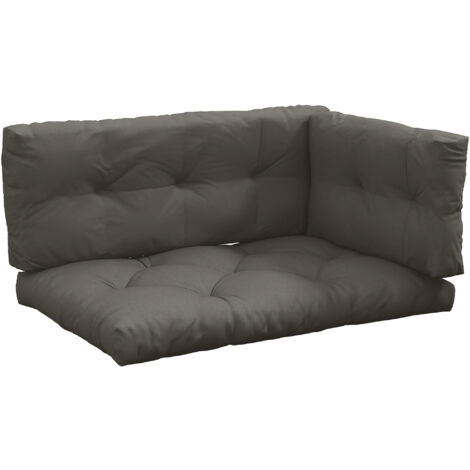 Outsunny – Ensemble de 3 coussins d'extérieur gris anthracite – Coussin de siège 120x80x12cm – Coussin de dossier 120x40x12cm – Coussin latéral 70x40x12cm