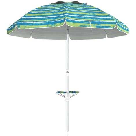 Parasol inclinable réglable de plage protection UV50+ Ø190 cm sac et porte-gobelets inclus (1/5)