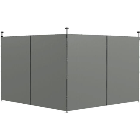 Parois latérales de rechange barnum panneaux latéraux pour tonnelle 3 x 3 ou 3 x 6 m - lot de 2 pièces - gris foncé