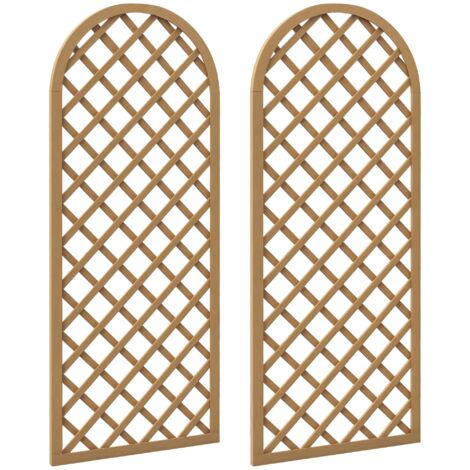Lot de 2 treillis bois pour plantes grimpantes dim. 60L x 150H cm sapin pré-huilé