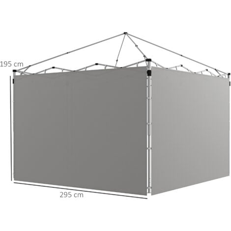 Lot de 2 panneaux latéraux barnum tonnelle 6x3 m ou 3x3 m oxford gris