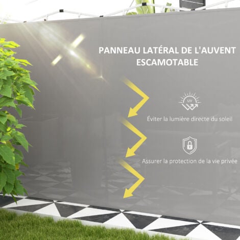 Lot de 2 panneaux latéraux barnum tonnelle 6x3 m ou 3x3 m oxford gris