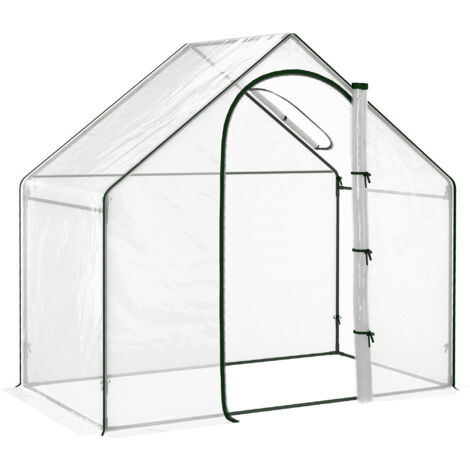 Serre de jardin balcon terrasse serre pour tomates 1,8L x 1l x 1,68H m acier PE imperméable transparent