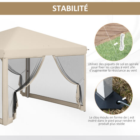 Tonnelle Barnum Pavillon De Jardin Style Colonial Double Toit Toiles Laterales Amovibles 3l X 4l X 2 8h M Gris 78658525