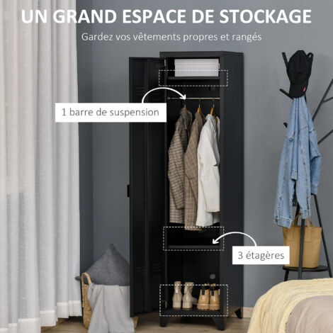 Penderie Couloir Meuble Vestiaire Barre de Vêtements Bauer