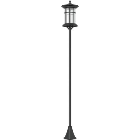 Outsunny – Lampadaire solaire LED extérieur H. 184 cm – Acier inoxydable – Température couleur 6000K – Éclairage automatique – Protection IP44