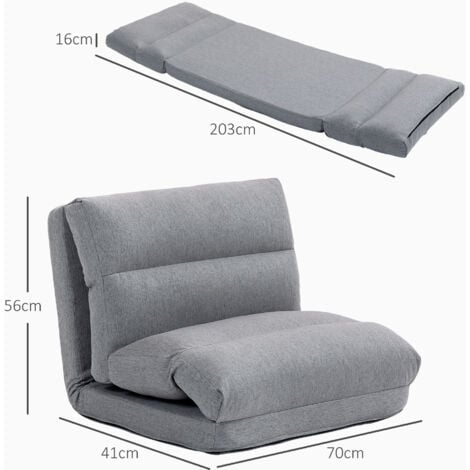 Fauteuil convertible fauteuil paresseux grand confort inclinaison dossier multipositions 90°-180° tissu gris chiné