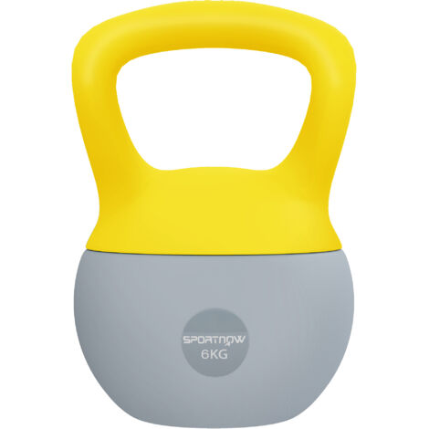 Kettlebell SPORTNOW 6 Kg – Poignée Antidérapante, Corps Souple, Base Plate, Pour Musculation Et Cardio En Toute Sécurité !