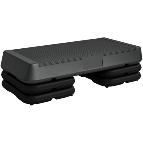 Stepper aérobic SPORTNOW fitness hauteur réglable 3 niveaux 10/15/20 cm surface antidérapante plastique, gris (1/5)