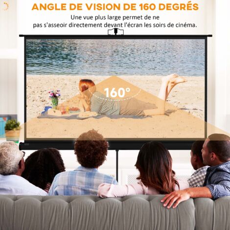 Écran De Projection Portable 80 Pouces 4K 16:9 - Support Trépied Réglable - Pour Home Cinéma, événements Extérieurs