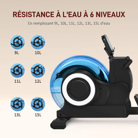 Rameur Maison Hydraulique Réglable - Rameur Testé Avec Écran LCD, Siège Souple Et Rail Long