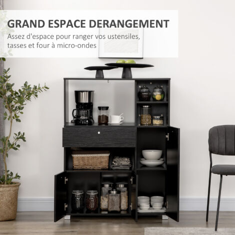 HOMCOM Armoire De Bureau 2 Portes Coulissantes Verrouillables - 80L X 40l X 120H Cm - Noir - Rangement Documents Et Fournitures