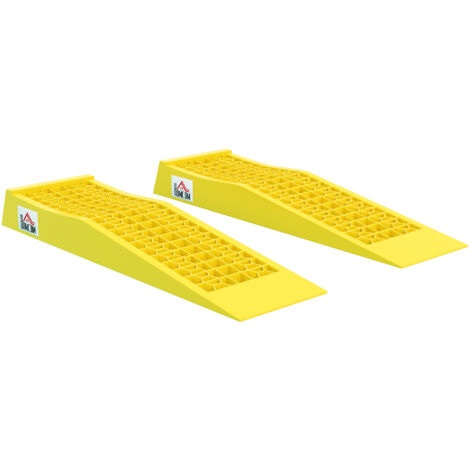 Homcom – Lot de 2 rampes de chargement 30T max – PP haute densité – Dimensions 70L x 19,5l x 7,8H cm – Surface gaufrée pour adhérence