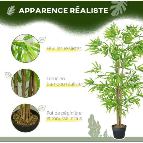 FAUSSE PLANTE BAMBOU EN POT NOIR ''GRANDE'' main image 1