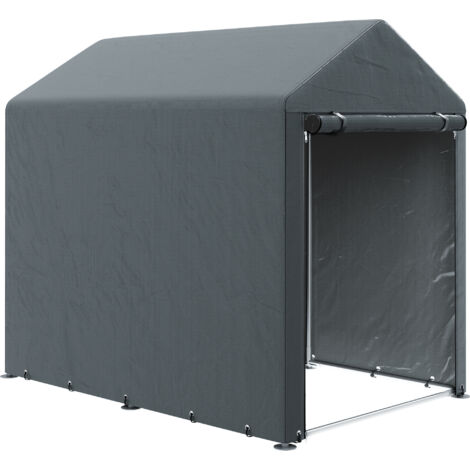 Outsunny – Abri de jardin en métal galvanisé 1,2 x 1,8 m – Grande porte zippée – Résistant aux intempéries – Pour vélos et motos