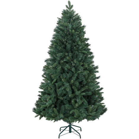 Homcom – Sapin de Noël artificiel 180 cm – 1061 branches réalistes en métal et PVC – Montage rapide en sections – Couleur verte (1/5)